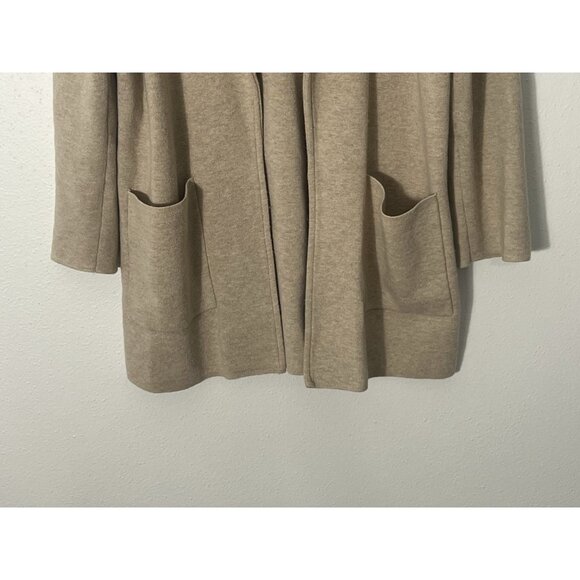 J. Crew Tan Beige Merino Wool Blend Open Blazer Size XS Pockets - Picture 3 of 14